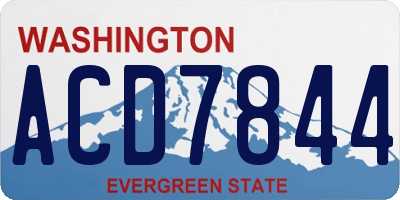WA license plate ACD7844