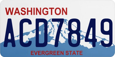 WA license plate ACD7849