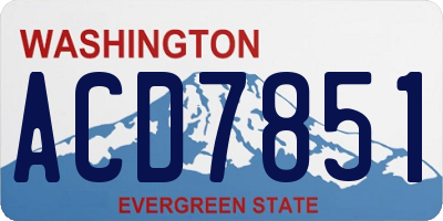 WA license plate ACD7851