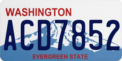 WA license plate ACD7852