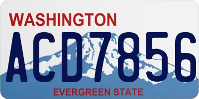 WA license plate ACD7856