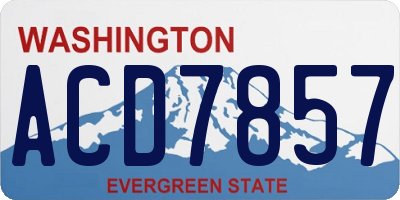 WA license plate ACD7857