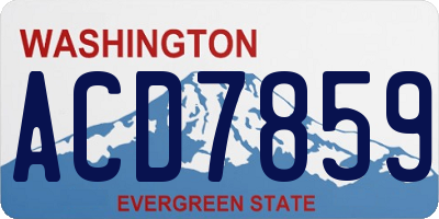 WA license plate ACD7859