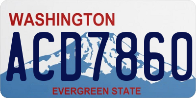 WA license plate ACD7860