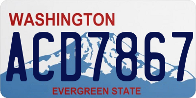 WA license plate ACD7867