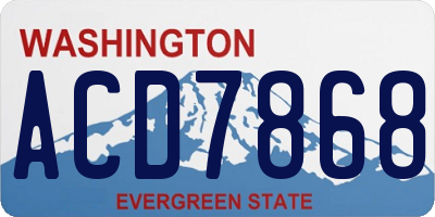 WA license plate ACD7868