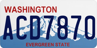 WA license plate ACD7870