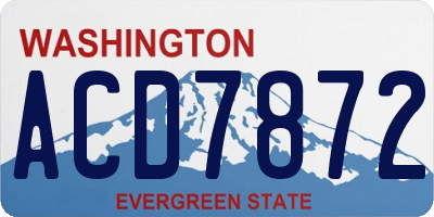 WA license plate ACD7872