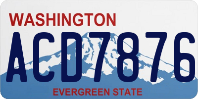 WA license plate ACD7876