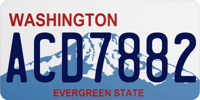 WA license plate ACD7882