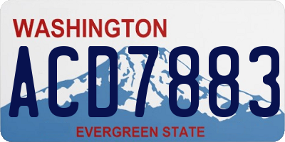 WA license plate ACD7883