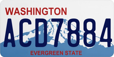 WA license plate ACD7884