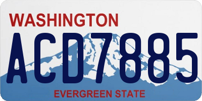 WA license plate ACD7885