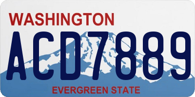 WA license plate ACD7889