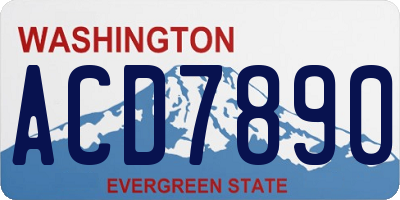 WA license plate ACD7890