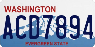 WA license plate ACD7894