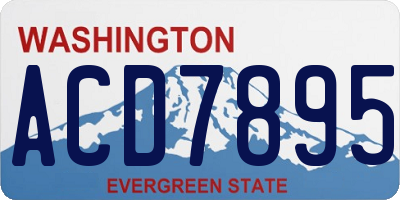 WA license plate ACD7895