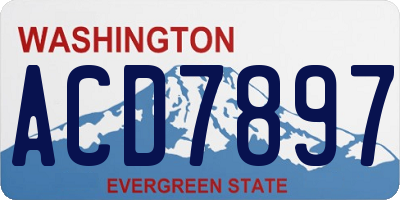 WA license plate ACD7897