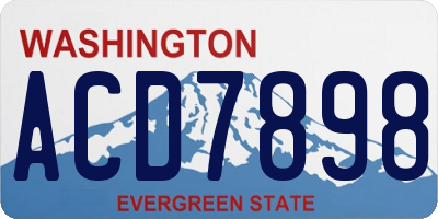 WA license plate ACD7898