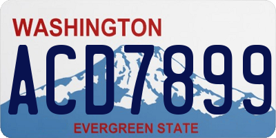 WA license plate ACD7899