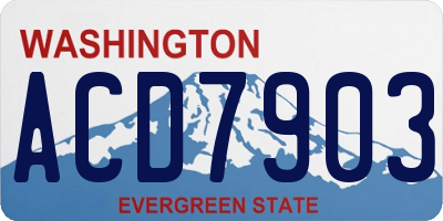 WA license plate ACD7903