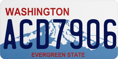 WA license plate ACD7906
