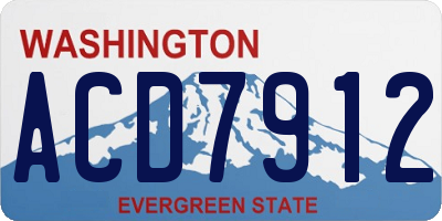 WA license plate ACD7912