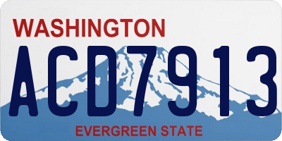 WA license plate ACD7913