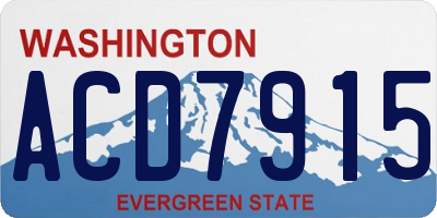 WA license plate ACD7915