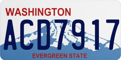 WA license plate ACD7917