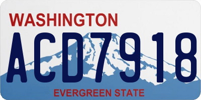 WA license plate ACD7918