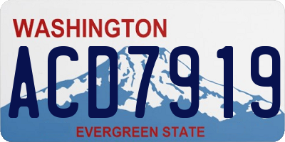 WA license plate ACD7919