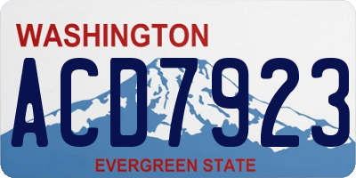 WA license plate ACD7923