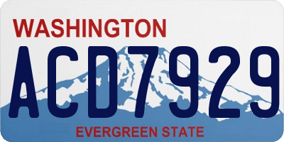WA license plate ACD7929