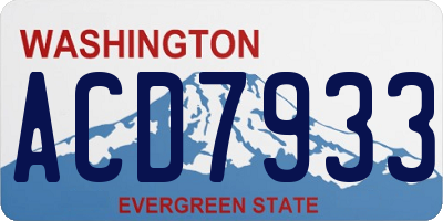 WA license plate ACD7933