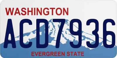 WA license plate ACD7936