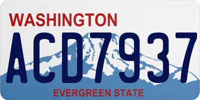 WA license plate ACD7937
