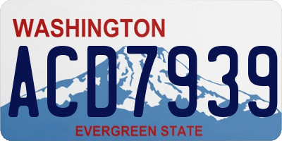 WA license plate ACD7939