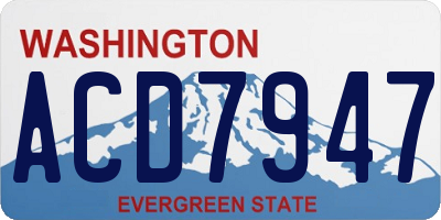 WA license plate ACD7947
