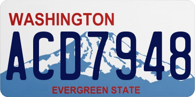 WA license plate ACD7948