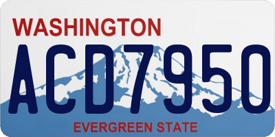 WA license plate ACD7950