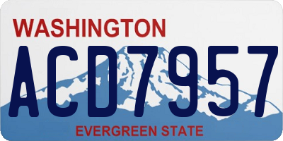 WA license plate ACD7957
