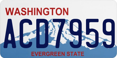 WA license plate ACD7959