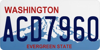 WA license plate ACD7960