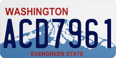 WA license plate ACD7961