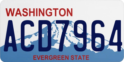 WA license plate ACD7964