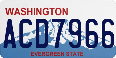 WA license plate ACD7966