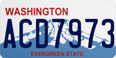 WA license plate ACD7973