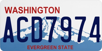 WA license plate ACD7974