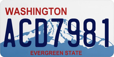 WA license plate ACD7981